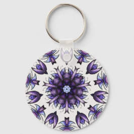 Blume Mandala Abstrakt Kaleidoskopisches Muster Schlüsselanhänger