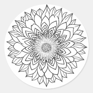 BLUME MANDALA ART FÜR SPIRITUELLE MEDITUNG RUNDER AUFKLEBER