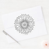 BLUME MANDALA ART FÜR SPIRITUELLE MEDITUNG RUNDER AUFKLEBER (Umschlag)