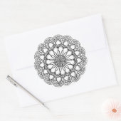 BLUME MANDALA ART FÜR SPIRITUELLE MEDITUNG RUNDER AUFKLEBER (Umschlag)