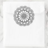 BLUME MANDALA ART FÜR SPIRITUELLE MEDITUNG RUNDER AUFKLEBER (Tasche)