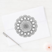 BLUME MANDALA ART FÜR SPIRITUELLE MEDITUNG RUNDER AUFKLEBER (Umschlag)