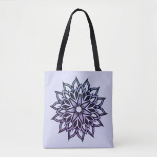 Blume Mandala Blue Violet Blumenstrauß T - Shirt Tasche