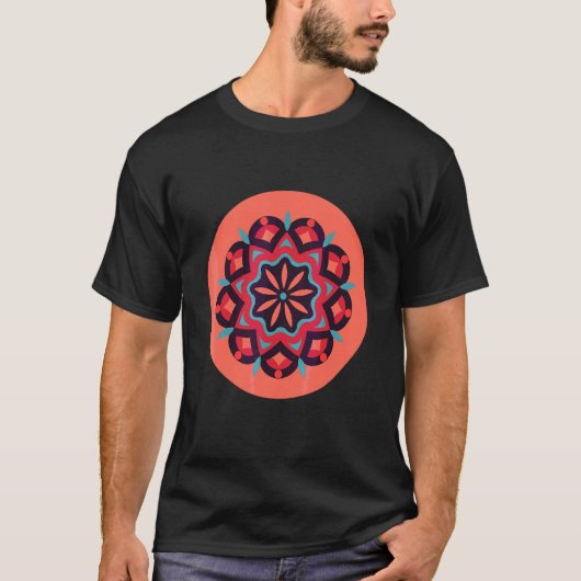 Blume Mandala Blumenmuster Rose T-Shirt (Vorderseite)