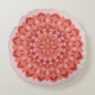 Blume Mandala blush Rundes Kissen
