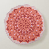 Blume Mandala blush Rundes Kissen (Rückseite)