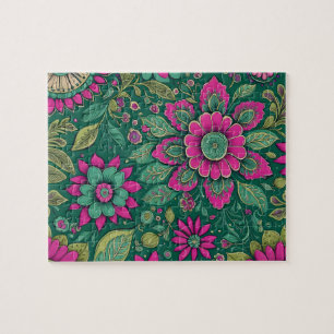 Blume Mandala Blüten rosa grün Puzzle