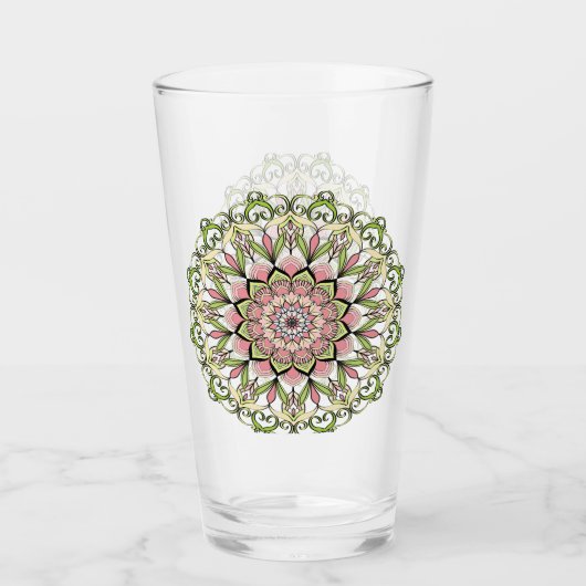 Blume Mandala Design aus Glas (Vorderseite)