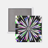 Blume Mandala Design Magnet (Vorderseite/Rückseite)