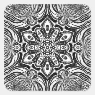 Blume Mandala Design Quadratischer Aufkleber