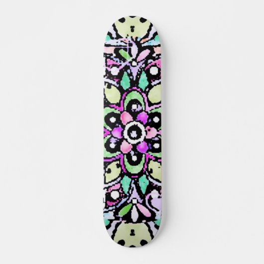 Blume Mandala Design Skateboard (Vorne)