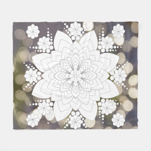 Blume Mandala Fleece Blanket (Vorderseite (Horizontal))