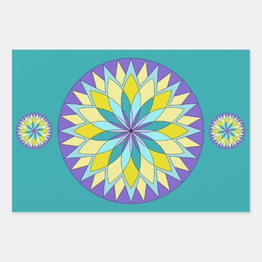 Blume Mandala Geschenkpapier Set (Vorderseite 3)