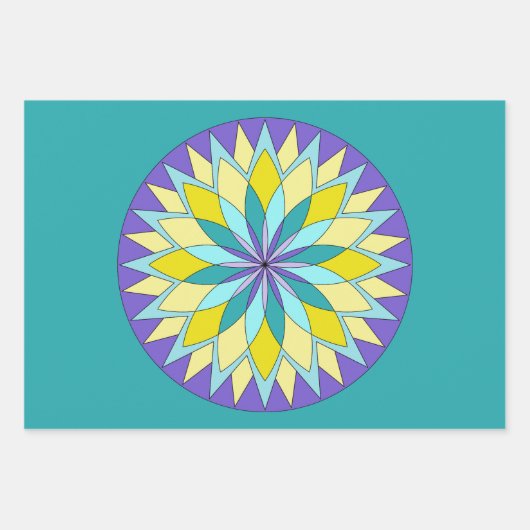 Blume Mandala Geschenkpapier Set (Vorderseite 2)