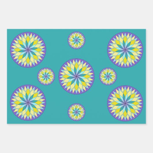 Blume Mandala Geschenkpapier Set (Vorderseite)