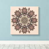 Blume Mandala gewickelt Leinwand (Insitu (Holzboden))