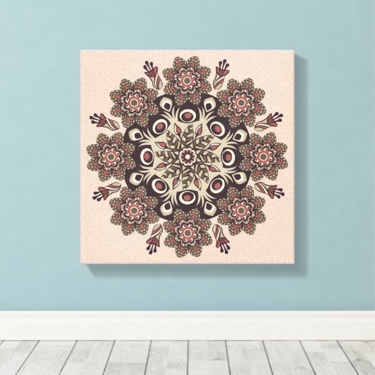 Blume Mandala gewickelt Leinwand (Insitu (Holzboden))