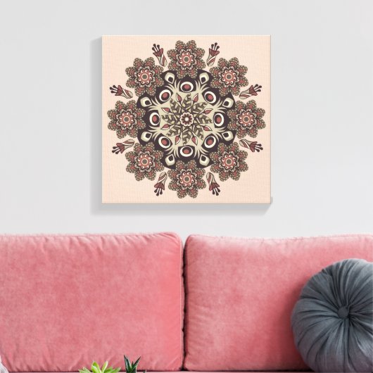 Blume Mandala gewickelt Leinwand (Insitu (Wohnzimmer))