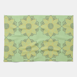 Blume Mandala Green & Yellow Geschirrtuch