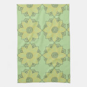 Blume Mandala Green & Yellow Geschirrtuch (Vertikal)