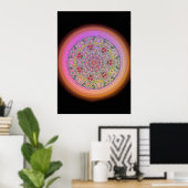 Blume Mandala - Größensortisierendes Poster (Heimbüro)