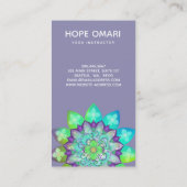 Blume Mandala im Lila Visitenkarte (Rückseite)