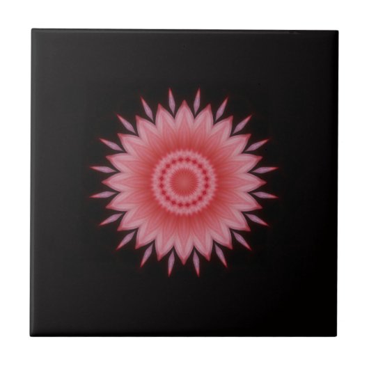 Blume Mandala in Rosa Fliese (Vorderseite)