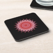 Blume Mandala in Rosa Getränkeuntersetzer (Linke Seite)