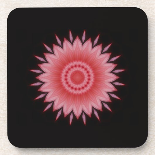 Blume Mandala in Rosa Getränkeuntersetzer (Vorderseite)