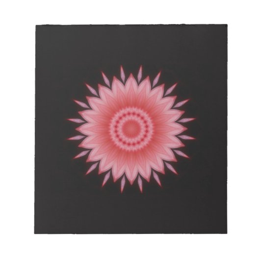 Blume Mandala in Rosa Notizblock (Vorderseite)