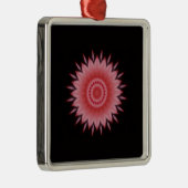 Blume Mandala in Rosa Silbernes Ornament (Rechts)