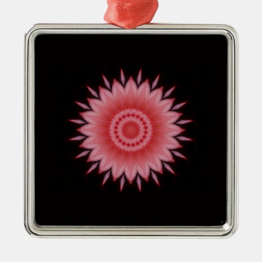 Blume Mandala in Rosa Silbernes Ornament (Vorne)