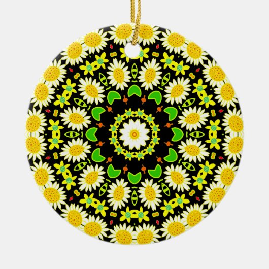 Blume Mandala Keramik Ornament (Vorne)