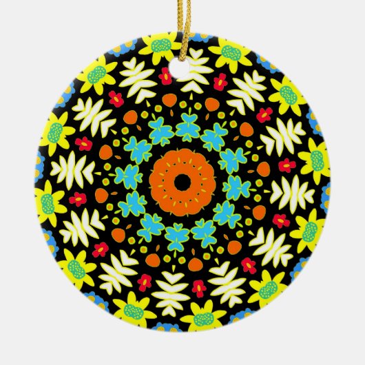 Blume Mandala Keramik Ornament (Vorne)
