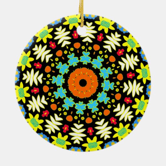 Blume Mandala Keramik Ornament (Hinten)