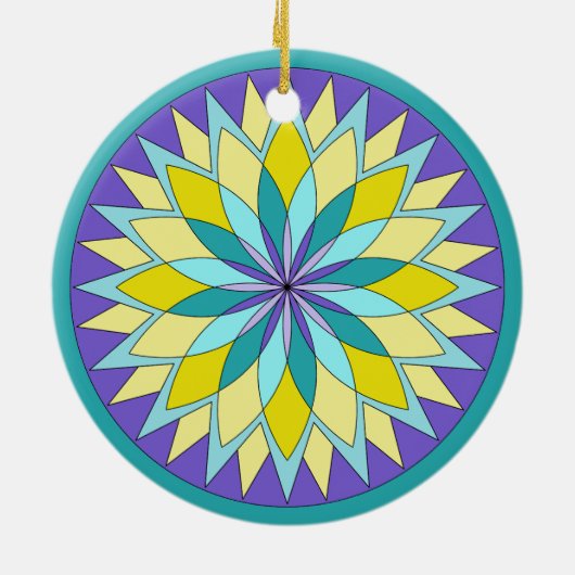 Blume Mandala Keramik Ornament (Hinten)