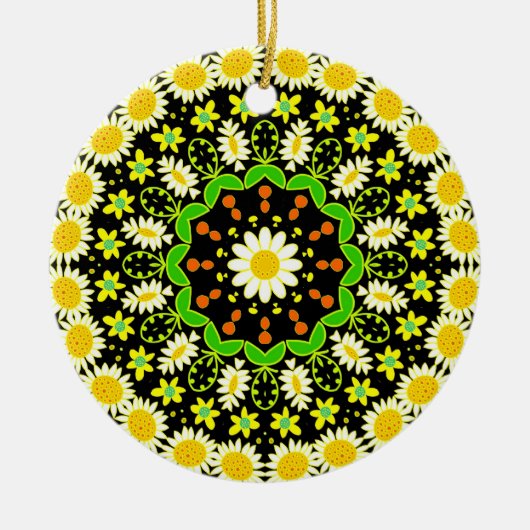 Blume Mandala Keramikornament (Vorne)