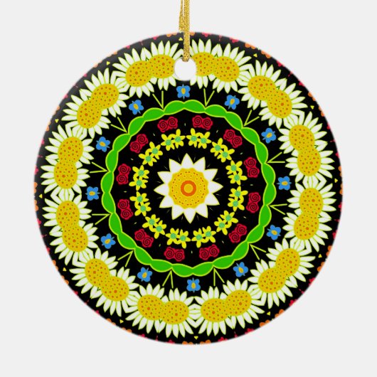 Blume Mandala Keramikornament (Hinten)