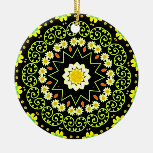 Blume Mandala Keramikornament (Vorne)