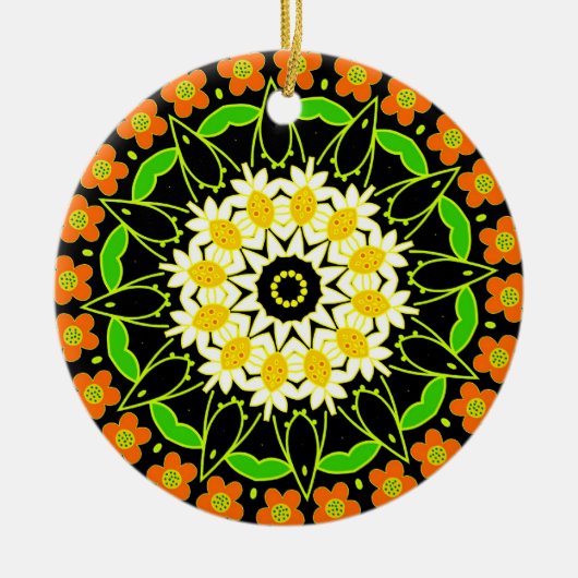 Blume Mandala Keramikornament (Vorne)