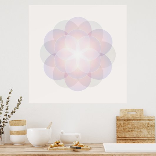 Blume Mandala Kunst Meditation Poster (Küche)