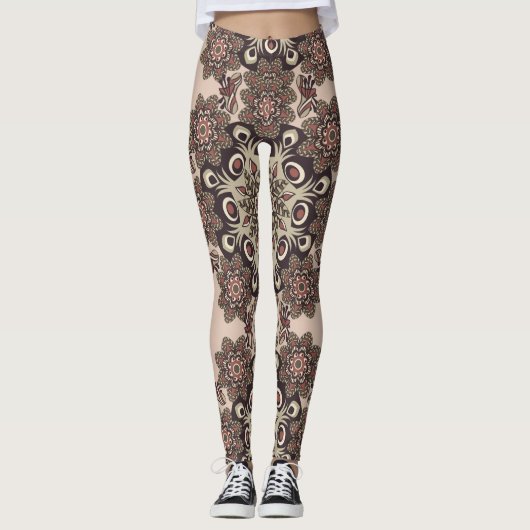 Blume mandala Leggings (Vorderseite)