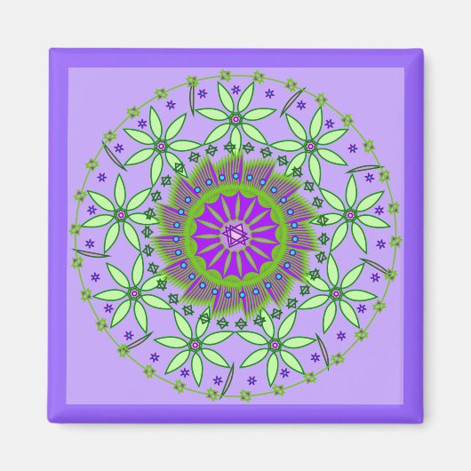 Blume Mandala Maagnet Magnet (Vorne)
