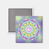 Blume Mandala Magnet (Vorderseite/Rückseite)