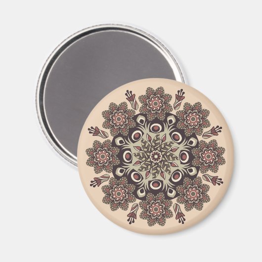Blume-Mandala-Magnet Magnet (Vorderseite/Rückseite)