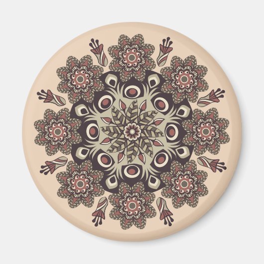 Blume-Mandala-Magnet Magnet (Vorne)
