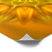 Blume Mandala mit leuchtenden Gelbtönen Poster (Ecke)