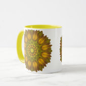 Blume Mandala mit leuchtenden Gelbtönen Tasse (Vorderseite Links)