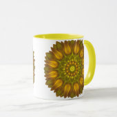 Blume Mandala mit leuchtenden Gelbtönen Tasse (VorderseiteRechts)