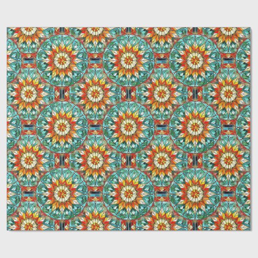 Blume Mandala Pattern Geschenkpapier (Flach)